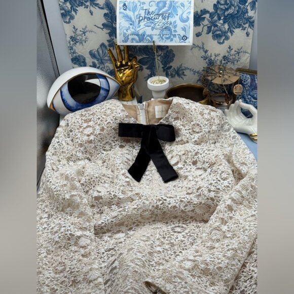 🆕 BRONX & BANCO 🧿 NWOT Courtney Long Sleeve White Lace Mini Dress, Sz XL US 10 - Picture 12 of 16